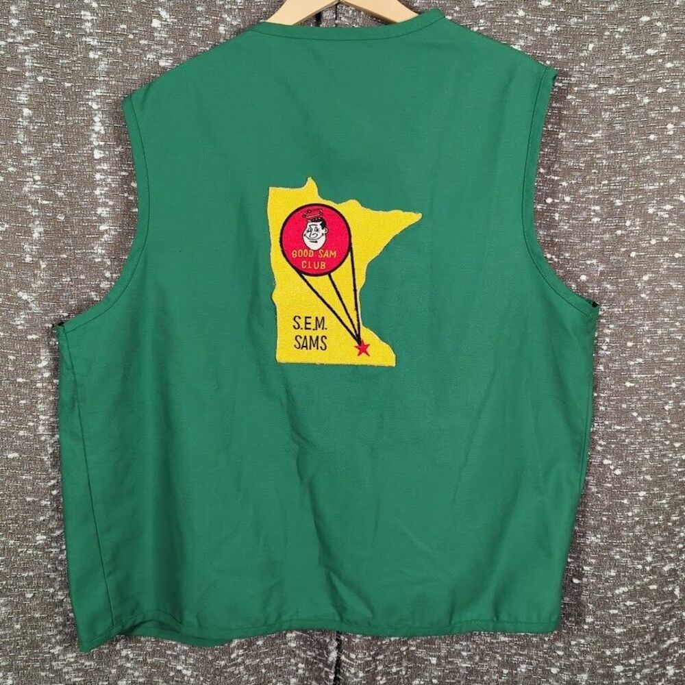Vintage Good‎ Sam Club RV Minnesota Souvenir Patch Collection Vest Green Size XL - Picture 6 of 7